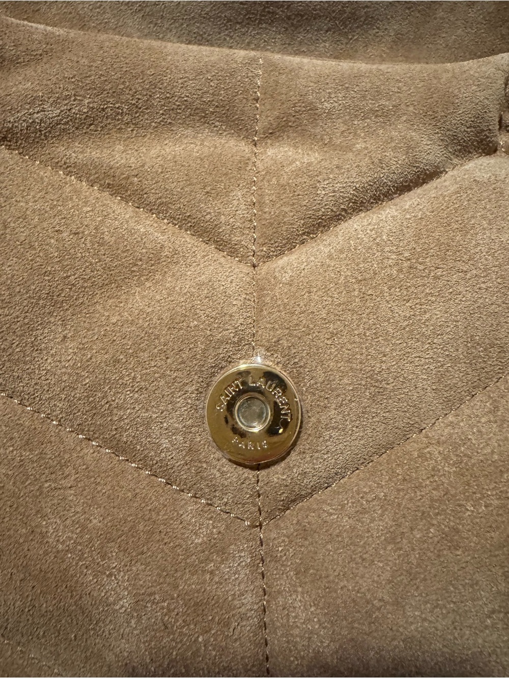 Saint Laurent Medium Lou Puffer Suede Shoulder Bag - Picture 12 of 15